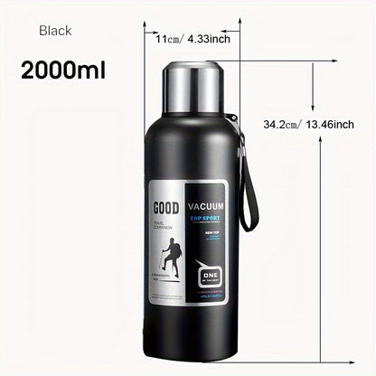 Stainless Steel Insulated Water Bottle - Large Capacity, Leakproof & Portable for Outdoor Activities, Sports & Travel - BPA-Free
