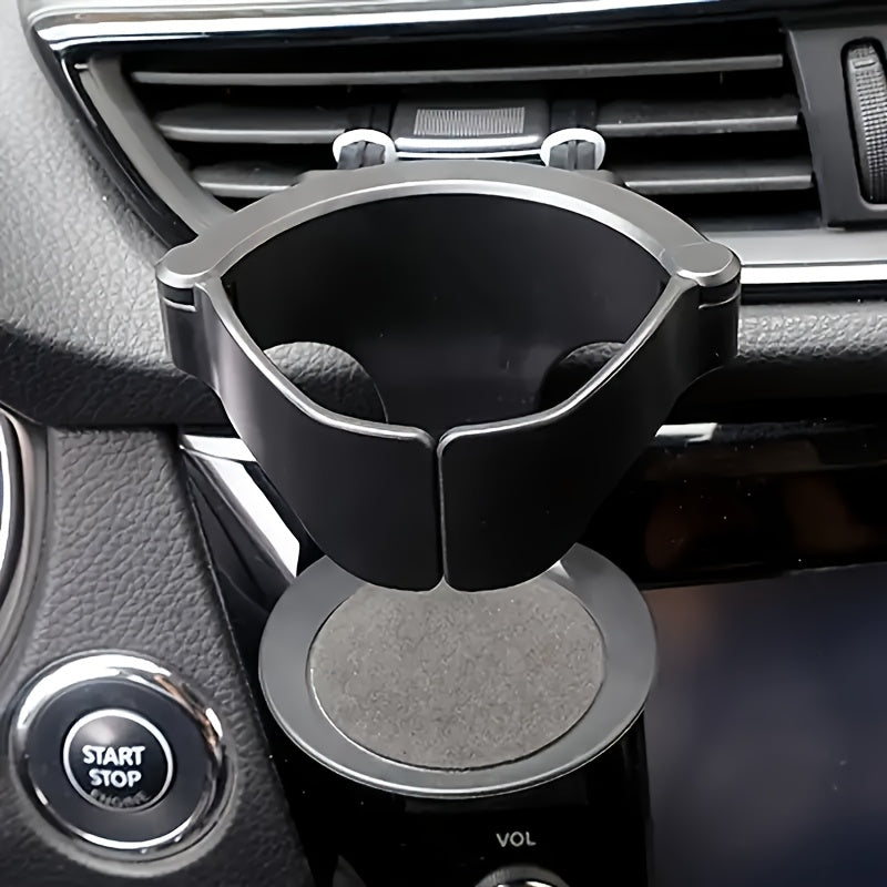 Adjustable Vehicle Cup Holder with Dashboard Swivel Base, Multifunctional AC Vent Clip-On Drink Mount, Plastic Material, Universal Fit Beverage Holder