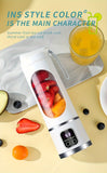 1pc, USB Rechargeable Portable Juicer, Mini Blender, Mini Ice Crusher With Three Modes, Digital Display And 12- Blades, Easy-to-Clean, Suitable For Travel, Fresh Juice Maker, Kitchen Stuff