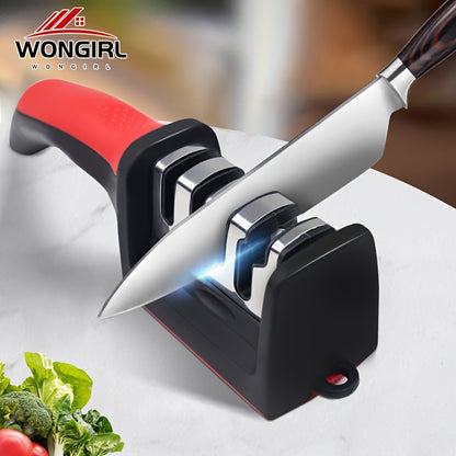 Afilador de cuchillos de 4 etapas, piedra de afilar profesional para cocina, herramienta de afilado de cerámica con diamante de tungsteno.