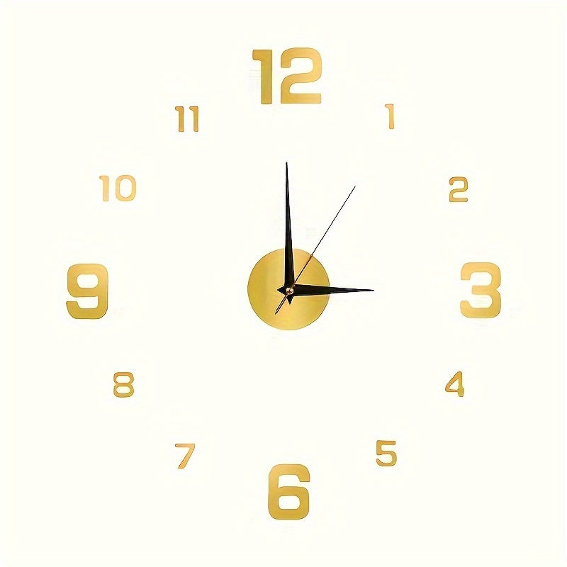 Nordic Style Living Room Wall Clock, DIY Silent Self-adhesive Wall Clock Decoration, Simple Cover Decoration Clock, Silent Digital Wall Sticker Clock, Acrylic Creative Clock, Living Room Bedroom Wall Sticker Creative Clock (b