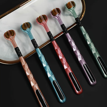 5pcs Ultra-Soft Triple-Sided Adult Toothbrushes - Hypoallergenic, Formaldehyde-Free with Nylon Bristles for Deep Cleaning & Fresh Breath, Ergonomic Design in Vibrant Colors