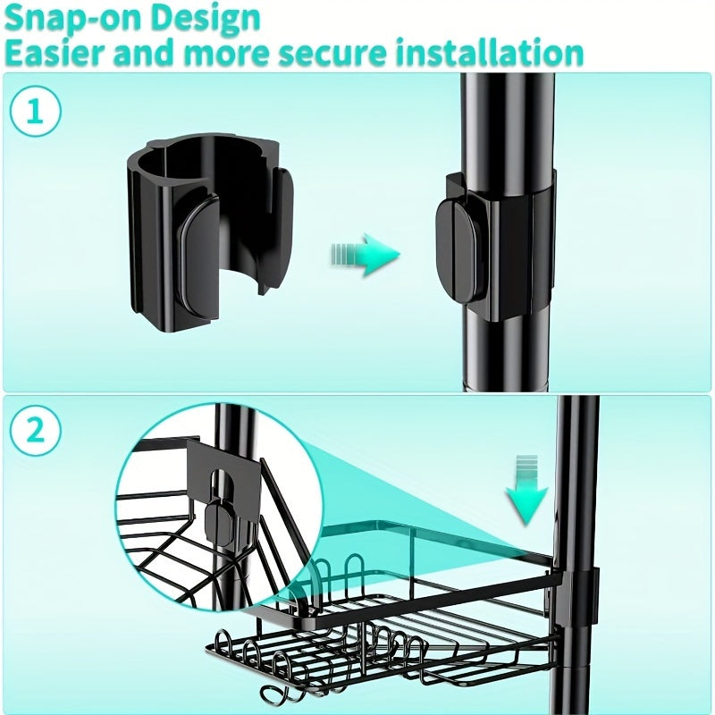 Adjustable Stainless Steel Corner Shower Caddy with Soap Holder - Rustproof & Waterproof, Fits 67.82cm to 275.08cm Spaces