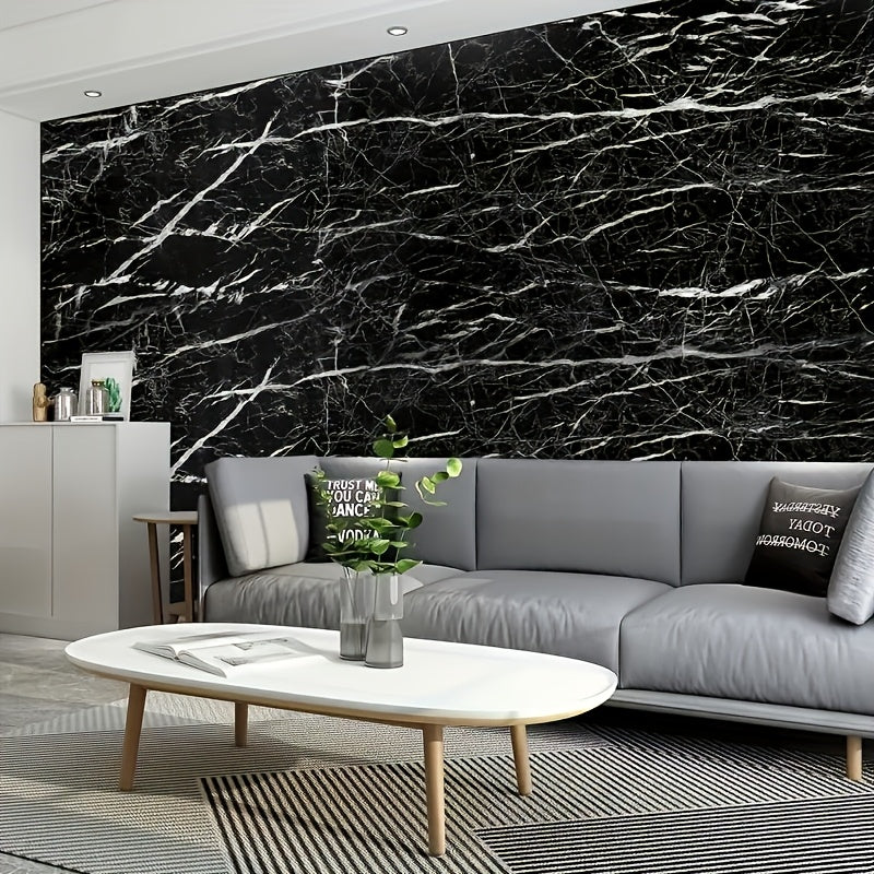 Easy-Apply Marble Wallpaper Stickers - Waterproof, Oil & Heat Resistant, Self-Adhesive Vinyl Contact Paper for Kitchen, Living Room, Bedroom & Bathroom Decor, Peel And Stick, Easy to Clean And Cut, Renovation