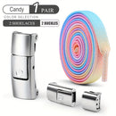 1 Pair Free-Tie Shoelaces Set, 2pcs Elastic Shoelaces & 2pcs Shoelaces Buckles For Sneakers Canvas Shoes