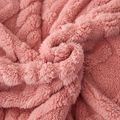 1pc Fleece Throw Blanket For Couch, Fuzzy Soft Cozy Fluffy 3D Jacquard Weave Throw Blanket For Home Decor, Lightweight Warm Blanket Comfy Textured Blanket For Bed, Christmas present