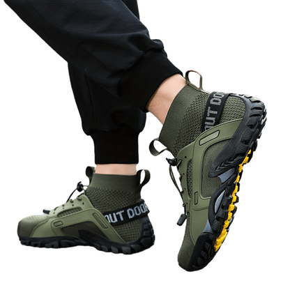 Men's Trendy Breathable Sneakers, Wear-resistant Non-Slip Outdoor Shoes For Hiking Fishing