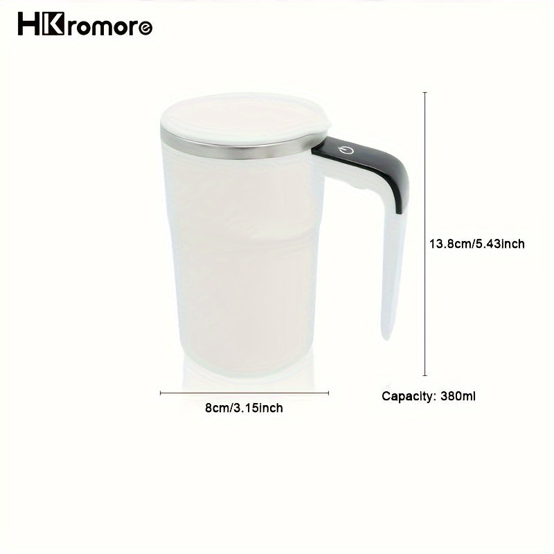HKromore 1pc Intelligent Temperature Measurement, Magnetic Automatic Stirring Cup, Electric Portable Coffee Cup, Milkshake Cup, Anti Settling Design, Intelligent Temperature Measurement, Electromagnetic Capsule, 304 Stainless
