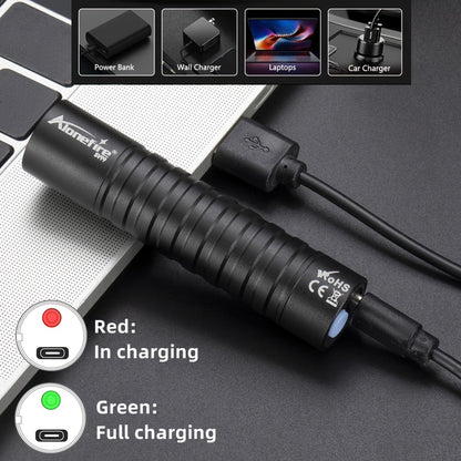 Mini linterna LED UV AloneFire: luz negra dual de 365 nm/395 nm, recargable por USB, linterna de bolsillo de alto brillo para tinta invisible, esmalte de uñas, manchas de mascotas y más.