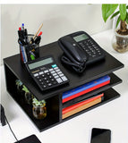 Square Wooden Fiberboard Desk Organizer - Sturdy Storage Rack for Office Supplies, Printer Stand, and Home Organization with Ample Space