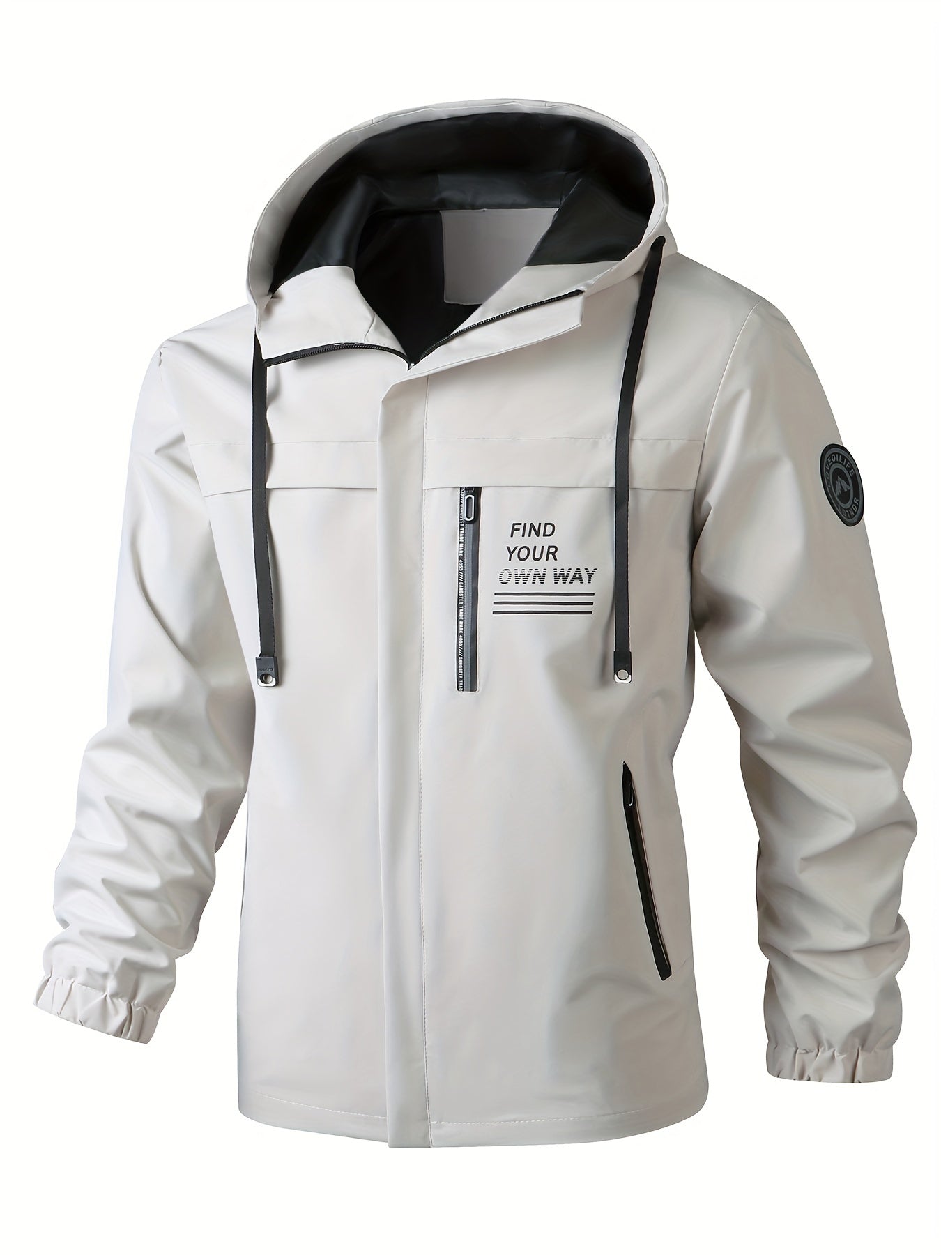 Men's Fashion Casual Waterproof Windbreaker Hooded Jacket, Outdoor Coat With Zip Pockets – Lightweight And Breathable