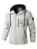 Men's Fashion Casual Waterproof Windbreaker Hooded Jacket, Outdoor Coat With Zip Pockets – Lightweight And Breathable