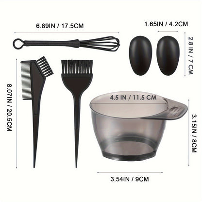 6pcs Professional Hair Dye Kit - Complete DIY Home Salon & Barber Shop Essentials for Stunning Color Results, Hair Dye Tools