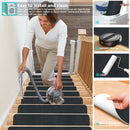 15pcs Reusable Self-Adhesive Hardwood Step Carpet Stair Treads, Indoor Activity Pet Non-Slip Safety