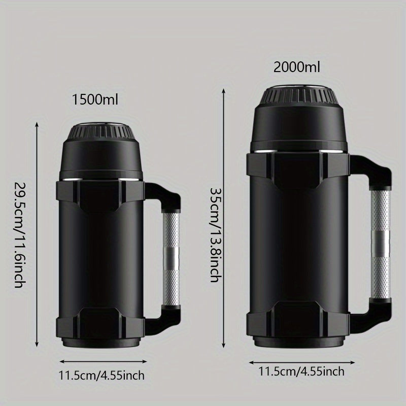 NRMEI Stainless Steel Travel Canteen – Large Capacity Portable Outdoor Vacuum Insulated Bottle with Tea Compartment, 60-Hour Heat Retention, 14+ Age Group Compatible, Dual 201 &amp; 304 Stainless Steel Construction