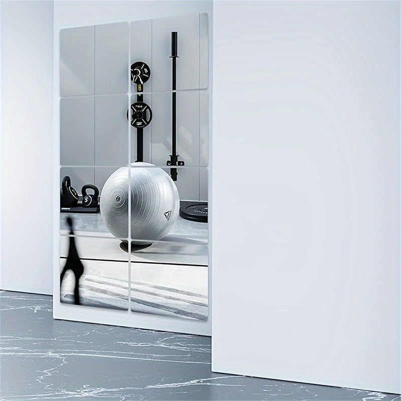4pcs Set 3D Square Acrylic Mirror Wall Decals, 1mm Thick, Shatterproof & Removable Self-Adhesive for Bedroom, Living Room, Office, Kitchen, Bathroom - Versatile Home Decor