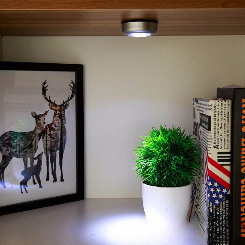 3 Round Touch LED Lamps, Adhesive Night Lights for Cabinets: Wireless, Battery-Free, Suitable for Hallways, Bathrooms, Bedrooms, Kitchens, Stairs, etc