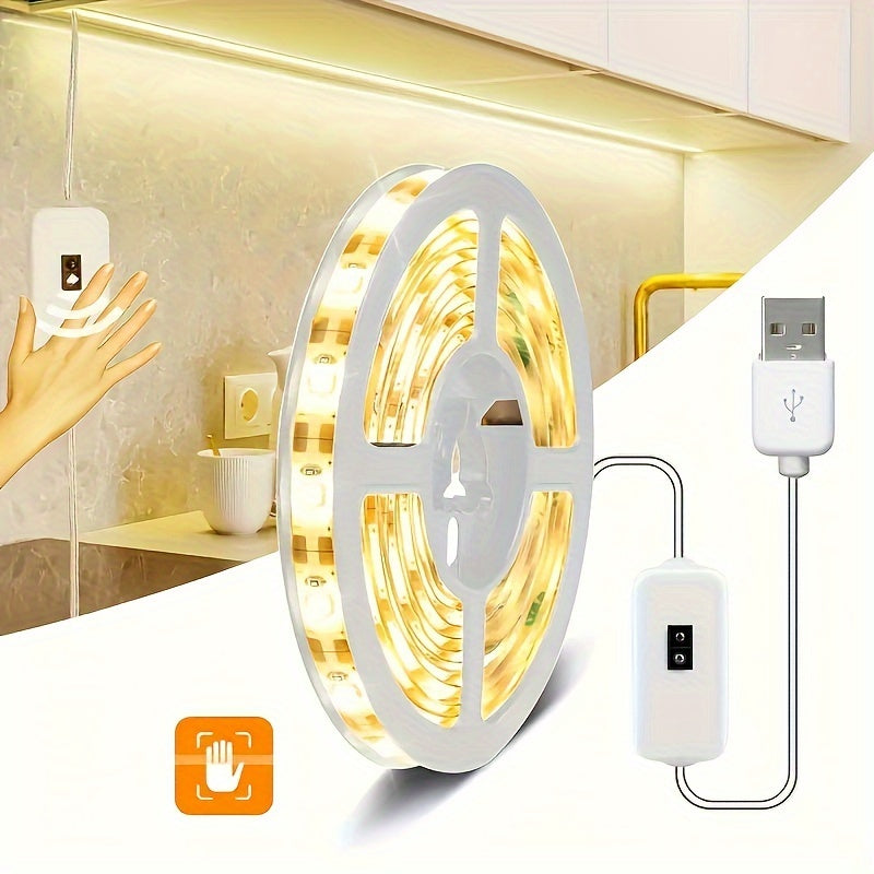 [Top-Rated] USB-Powered 2835 LED Strip Lights with Motion Sensor - Perfect for Bedroom, Kitchen & Closet Decor | No Battery Needed, Ideal for Christmas Parties