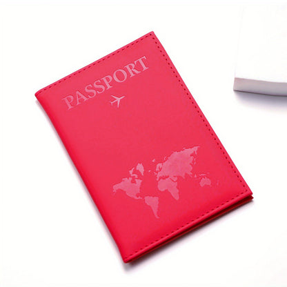 1pc Minimalist PU Leather Travel Passport Holder, Ticket Holder