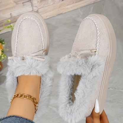 Women's Leopard Print Short Boots, Fashion Plush Lined Winter Shoes, Comfortable Ankle Boots
