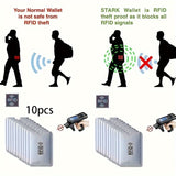 10 protectores de tarjetas RFID: blindaje avanzado, diseño antideslizante seguro, cubiertas de aluminio duraderas con bloqueo NFC para tarjetas de identificación y bancarias, material plástico, suministros de oficina diarios.