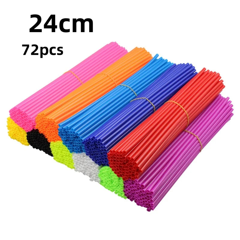 72 protectores de radios para ruedas de motocicleta, cubiertas de piel para llantas, accesorios geniales para motocross, 11 colores 