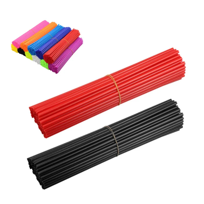 72 protectores de radios para ruedas de motocicleta, cubiertas de piel para llantas, accesorios geniales para motocross, 11 colores 
