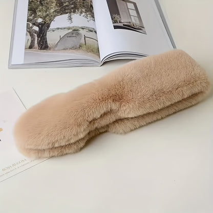 Winter Thick Warm Faux Mink Fur Scarf, Unisex Plush Neck Cross Scarf, 100% Polyester, Hand Woven, Decorative & Windproof, with No Feathers, for Going Out