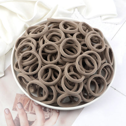 Juego de 50 bandas elásticas para el pelo para mujer, de 4 cm, de colores lisos y sencillos, accesorios para el cabello, coleteros.