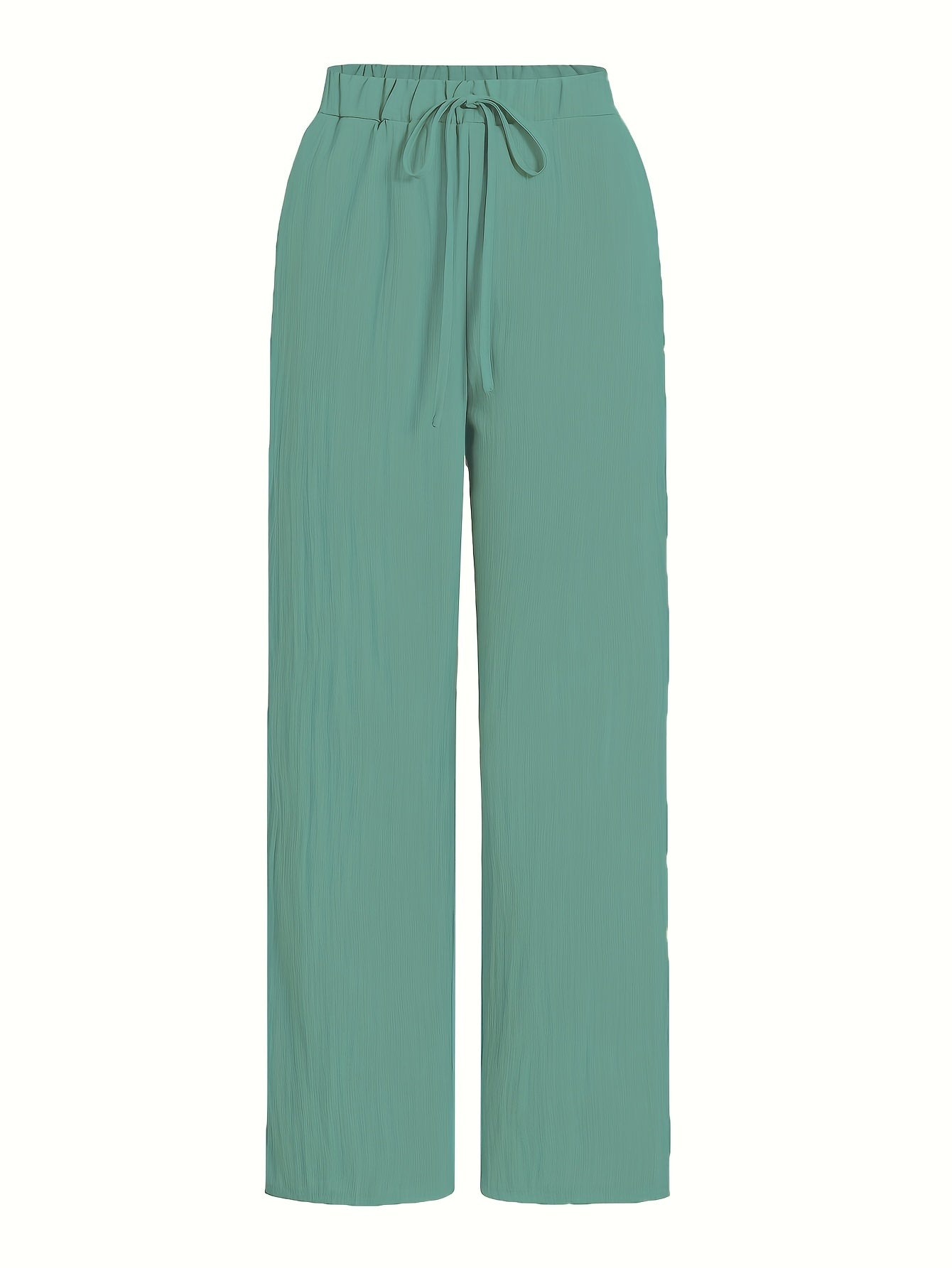 Women'S Casual Beige Knotted Top & Matching Pants Set - Spring/Summer Style, Solid Color, Relaxed Fit with Drawstring Waist, Stylish Accessory Bag, Everyday Casual Wear|Stylish Knotted Top|Drawstring Waist Pants, Casual Wear