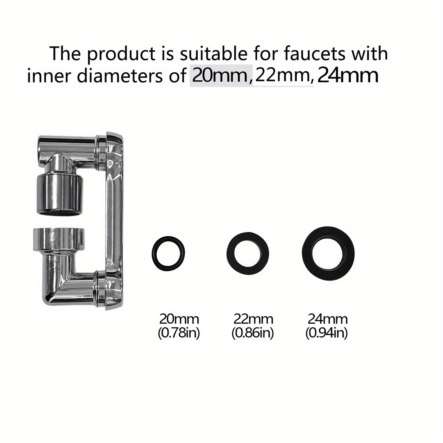 1pc Premium 1440° Copper Alloy Universal Swivel Faucet Spray Head - Adjustable, Water-Saving, And Easy to Install - Suitable for Extension Faucet, Aerator Spout, Kitchen Faucet, Wash Basin Robot Arm Faucet Extender, And Sink