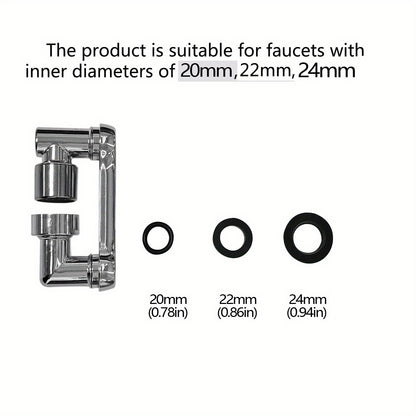 1pc Premium 1440° Copper Alloy Universal Swivel Faucet Spray Head - Adjustable, Water-Saving, And Easy to Install - Suitable for Extension Faucet, Aerator Spout, Kitchen Faucet, Wash Basin Robot Arm Faucet Extender, And Sink