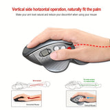 HXSJ New Ergonomic Mouse Side Metal Roller 2.4G Optoelectronic Vertical Mouse Suitable For Home Office Games Battery Not Included