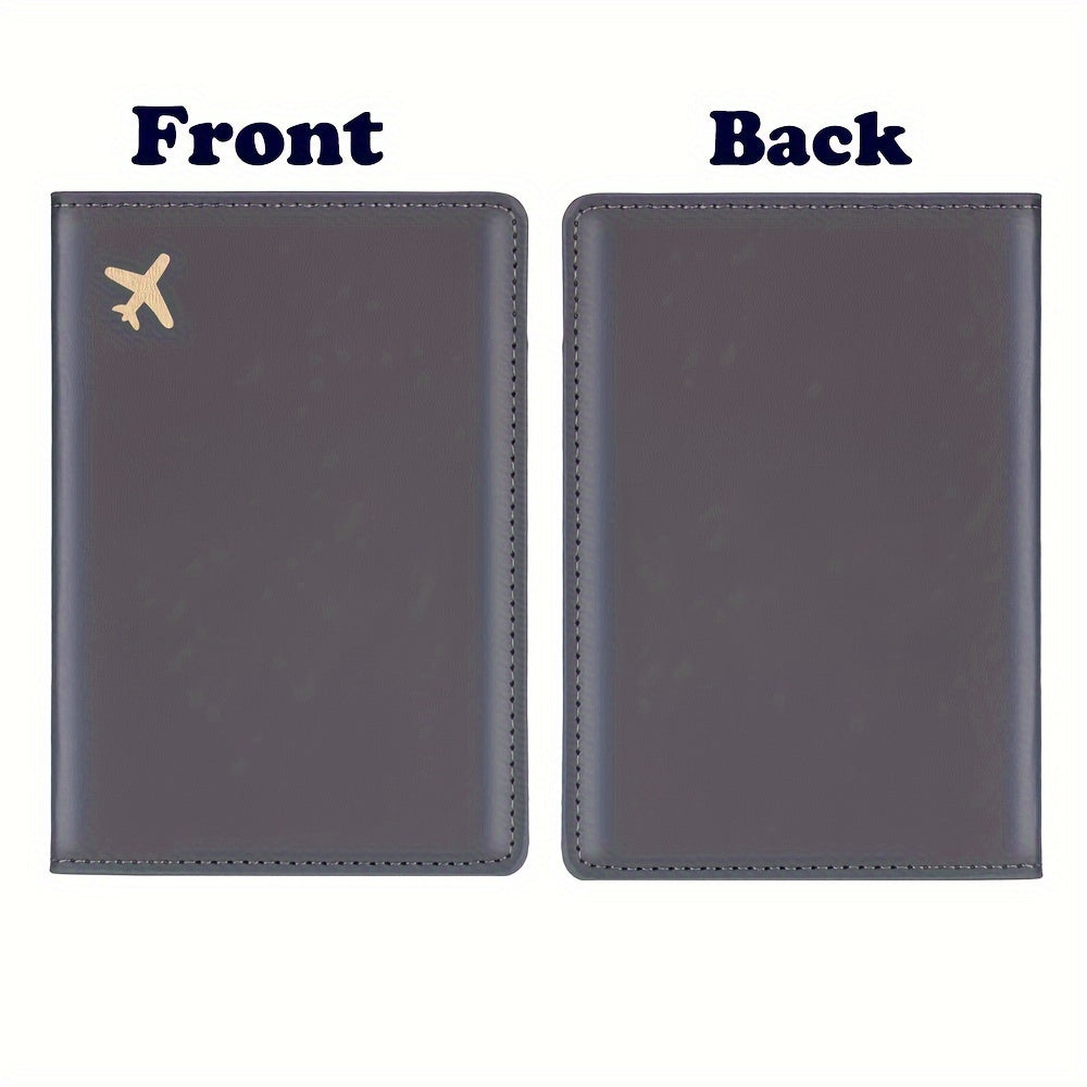 Minimalist Faux Leather Passport Cover with Custom Name - RFID Blocking, Water-Resistant Travel Wallet Card Holder for Men and Women, Lightweight Unlined Passport Pouch for Vacation