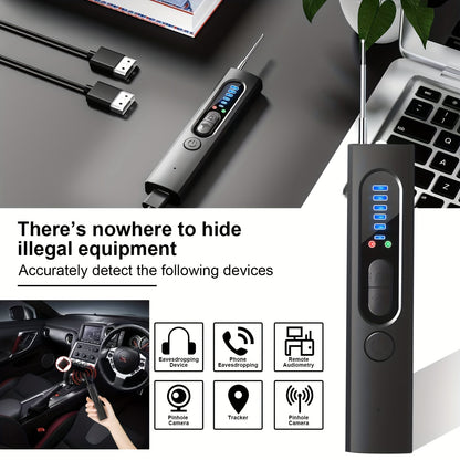 Ultimate Privacy Protection: Advanced Anti-Spy Hidden Camera Detector - Real-Time Alerts, Portable with LED Indicator for Home, Office & Hotel Security - Ideal Christmas Gift