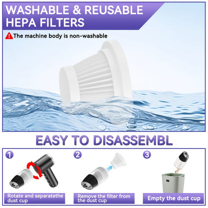 Handheld Cordless Vacuum Cleaner Car Vacuum Portable Wireless, 4-in-1 Vacuum/Blow/Charge/Pump, Vacuum Compressed Air Dust Removal, Wind Dry Hair Dryer Electric Dust Remover, Simple Operation, Cleaning Without Residue