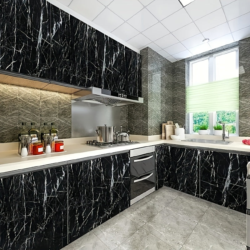 Easy-Apply Marble Wallpaper Stickers - Waterproof, Oil & Heat Resistant, Self-Adhesive Vinyl Contact Paper for Kitchen, Living Room, Bedroom & Bathroom Decor, Peel And Stick, Easy to Clean And Cut, Renovation