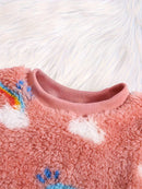 Baby Girls Fashion Autumn Winter Thick Flannel Suit, Comfy & Cute Top + Pants 2pcs Children's Warm New Two-piece Clothing