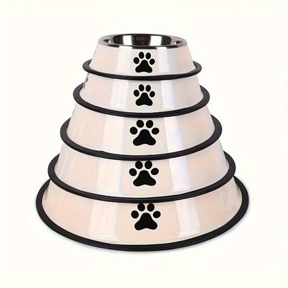 Premium Stainless Steel Pet Bowl - Non-Slip, Easy To Clean, Perfect For Dog And Cat Food And Water, Available In Three Sizes