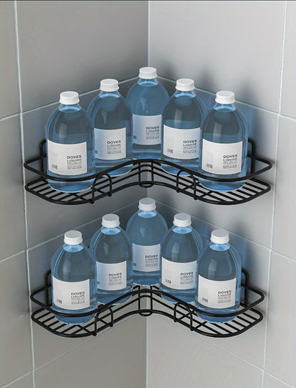 Estante de esquina sin perforaciones para baño, organizador de pared para inodoro, champú, loción y cosméticos, accesorios de baño