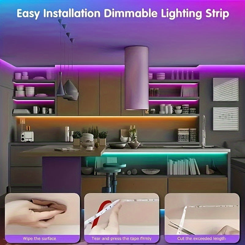 65.6fEET/1 Set Of RGB 2835 LED Light Strip, 5V USB LED Flexible Strip Diode Strip, Used For TV Backlight Room Decoration