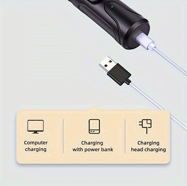 Rechargeable Pet Nail Grinder with LED Light - USB Powered, Lithium Battery, Ideal for Dogs & Cats