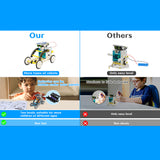 STEM 13-in-1 Solar Power Robots Creation Toy, Educational Experiment DIY Robotics Kit, Science Toy Solar + Battery Powered 2 Modes Building Robotic Set Kids To Build, Halloween, Christmas Gift