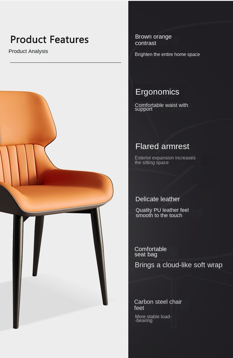 UVR Light Luxury Exquisite Dining Chair Nordic Modern Simple High-grade Cushion Thickened Comfortable Backrest Chair Household