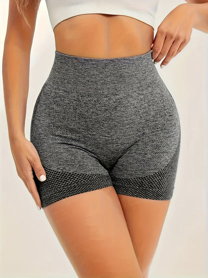 Shorts de yoga de cintura alta sin costuras para mujer (4 piezas): ropa deportiva elástica que realza los glúteos para fitness y entrenamiento.