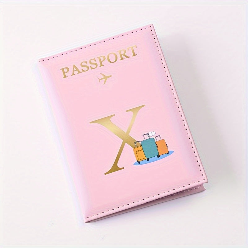 Creative Color Printing Letter Faux Leather Multi-Functional Passport Holder SIM Card ID Holder