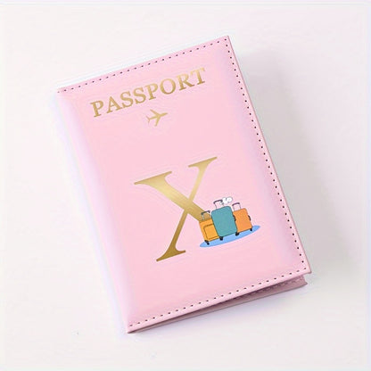 Creative Color Printing Letter Faux Leather Multi-Functional Passport Holder SIM Card ID Holder