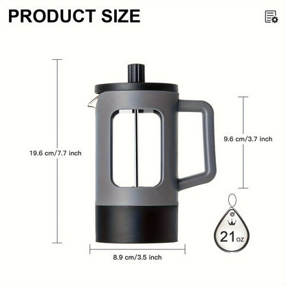 French Press Coffee Maker, 350ml/600ml/1L, Modern Style, Durable Glass and Stainless Steel, Manual Operation, Reusable Filter, Perfect for Camping and Home Use, Ideal for Halloween and Christmas Gift