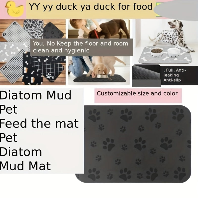 100% Absorbent Pet Feeding Mat, Dog Food and Cat Food Mat with Overflow Protection for Floors, Dog Meal Mat Water Bowl, Pet Accessories