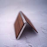 Custom Engraved Men's Business Card Holder - Vintage Style, Large Capacity, Solid Wood Grain Design in Deep Brown